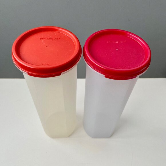 Tupperware 9” Round 4 Modular Mates 1643 + Red Seal Lids 1607 Lot 30oz Container - Picture 2 of 11
